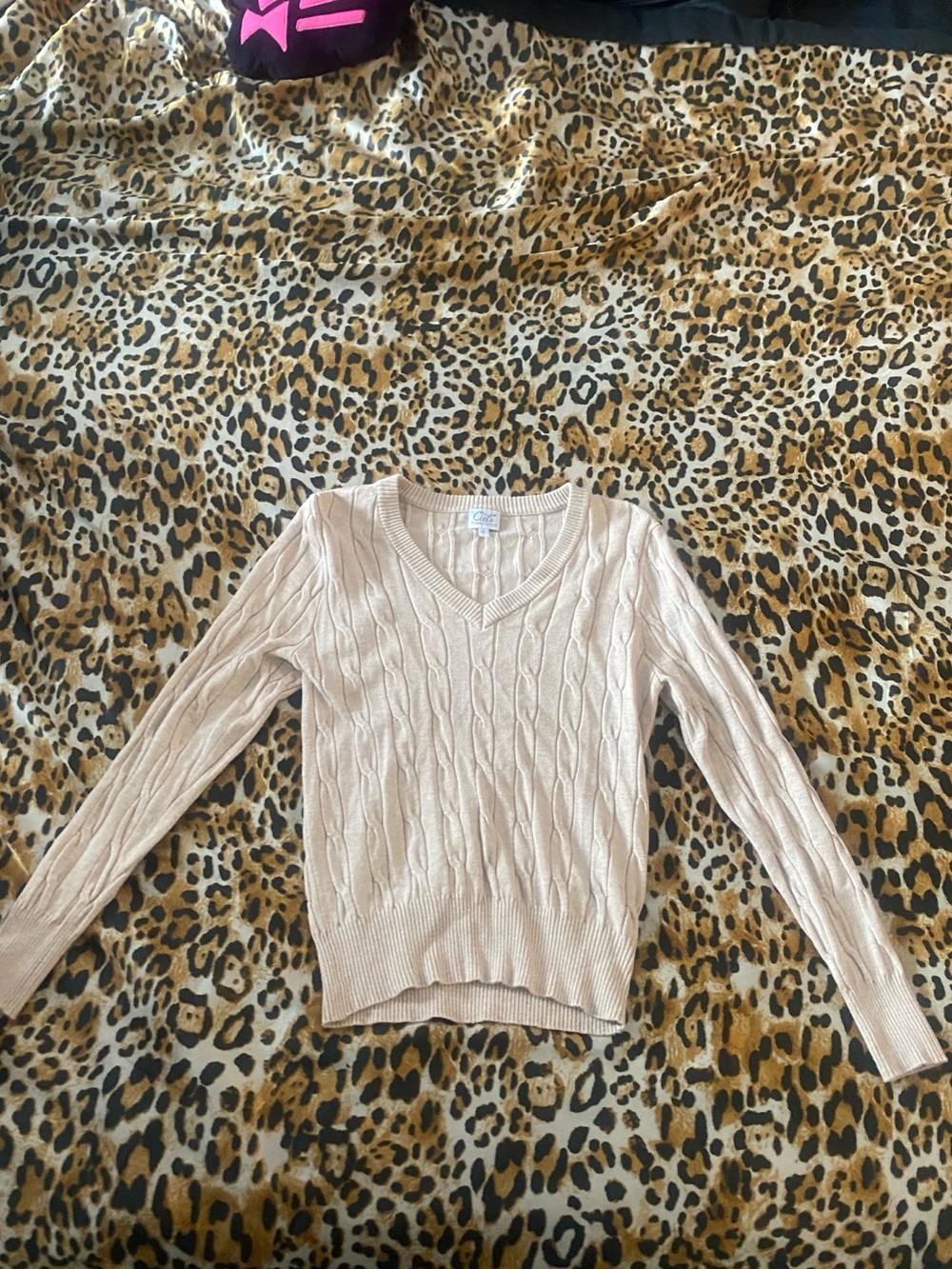 Cute Preppy Y2K Tan Sweater